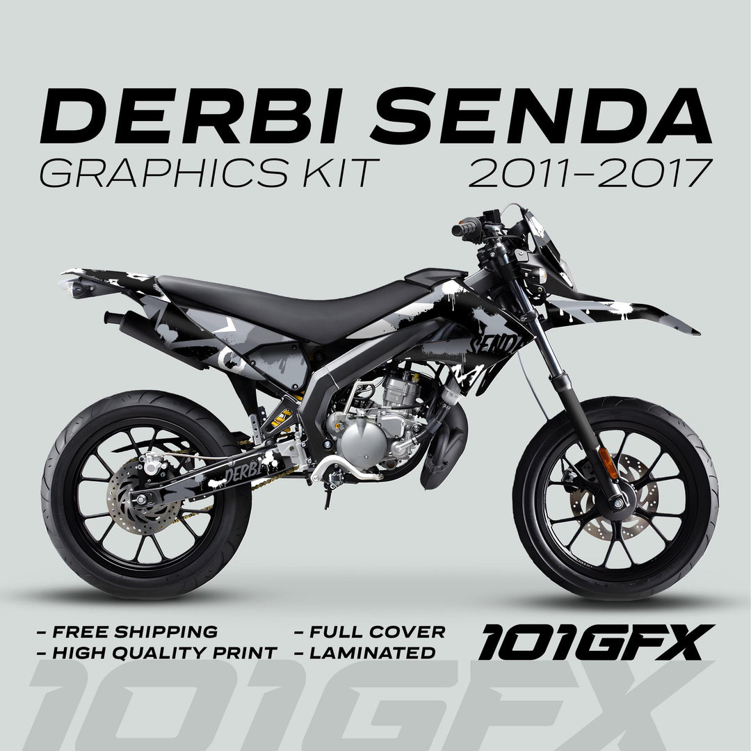 Derbi Senda Graphics Kit X-Treme 2011-2017 SPLASH GREY WHITE