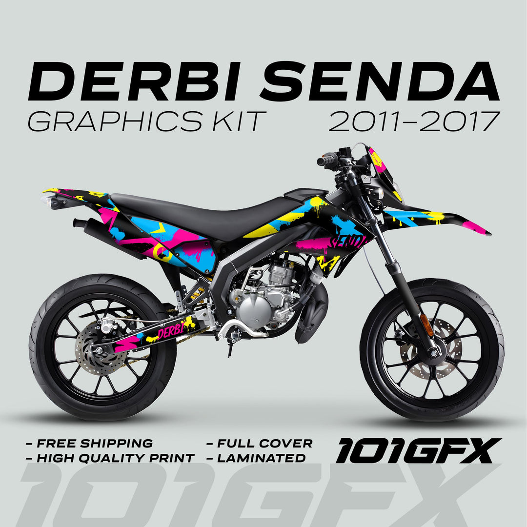 Derbi Senda Graphics Kit X-Treme 2011-2017 SPLASH MAGENTA CYAN