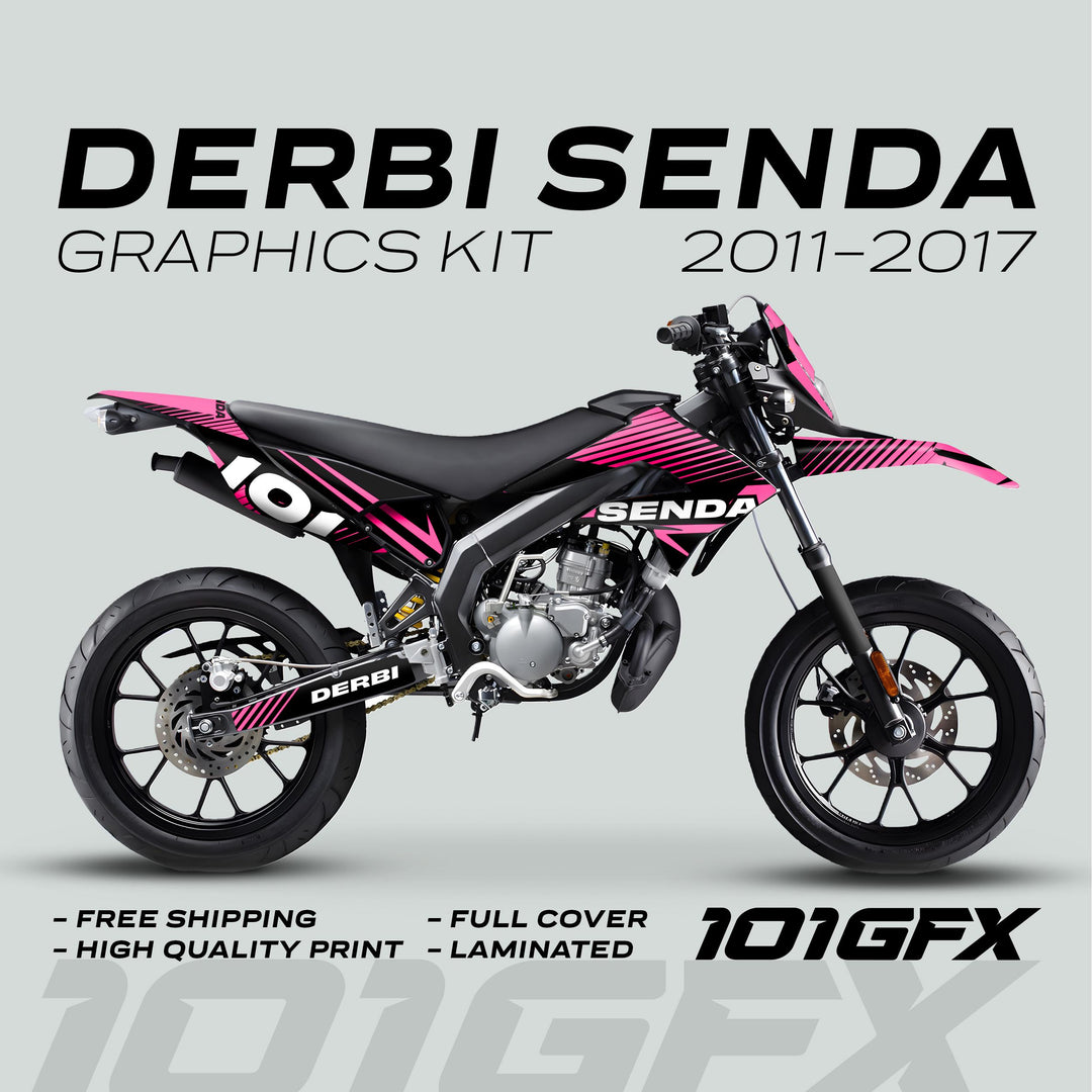 Derbi Senda Graphics Kit X-Treme 2011-2017 LINE SPACE Black Pink