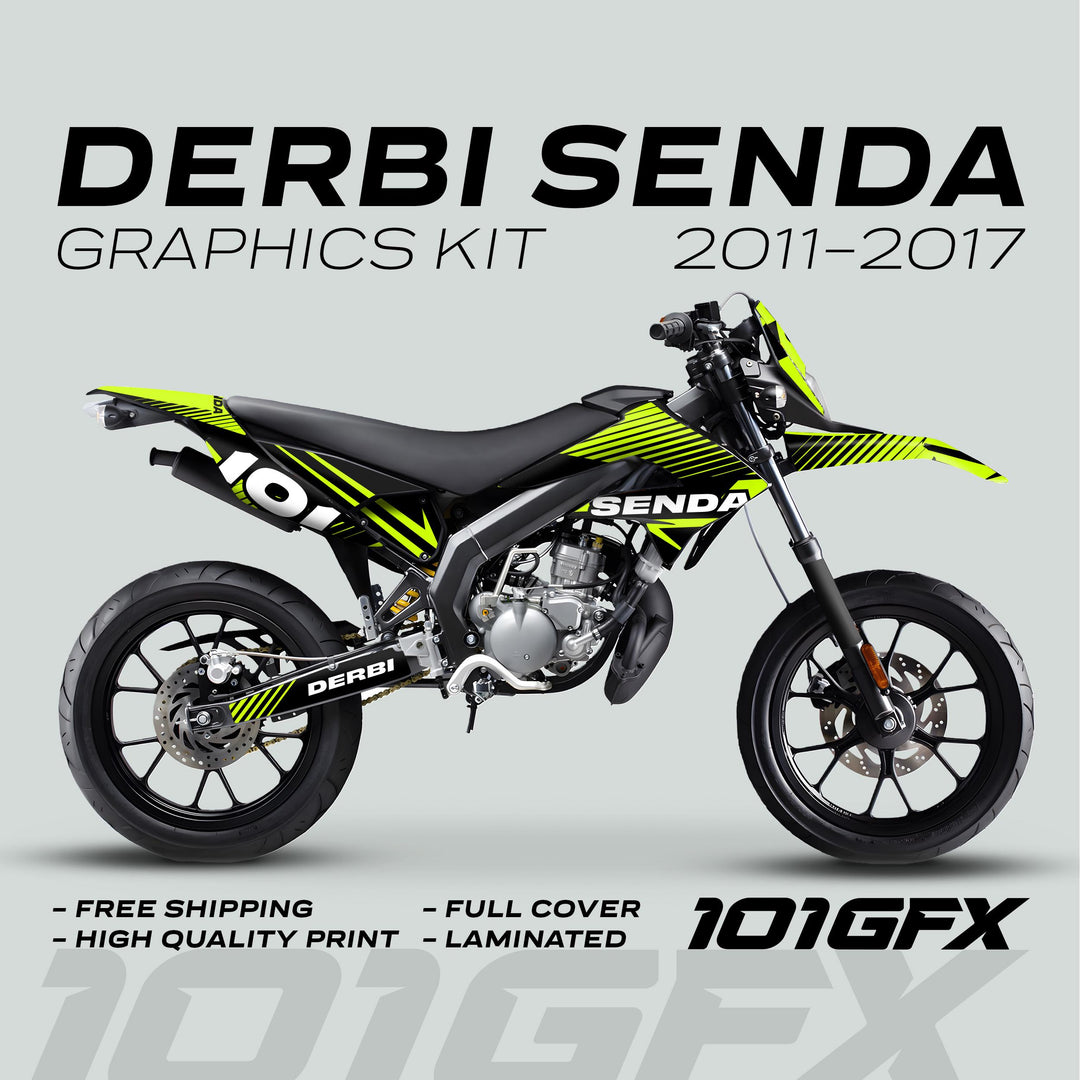 Derbi Senda Graphics Kit X-Treme 2011-2017 LINE SPACE Black Green