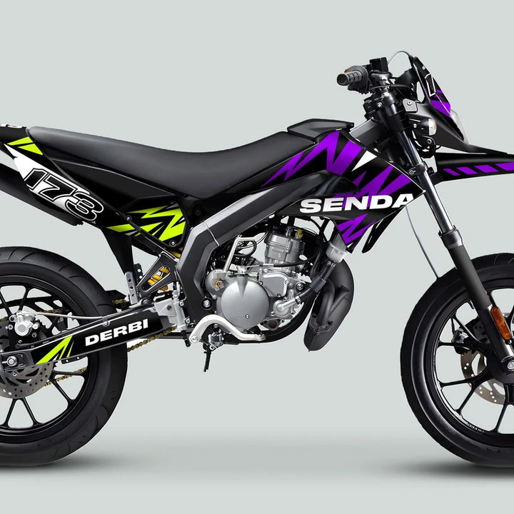 Derbi Senda Graphics Kit X-Treme 2011-2017 LIGHTNING PURPLE GREEN
