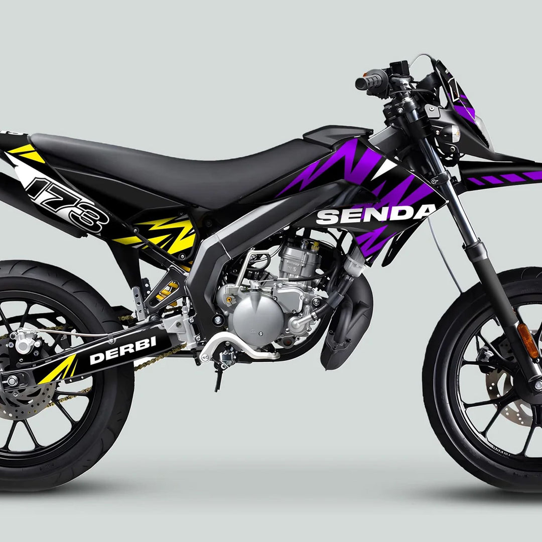 Derbi Senda Graphics Kit X-Treme 2011-2017 LIGHTNING PURPLE YELLOW