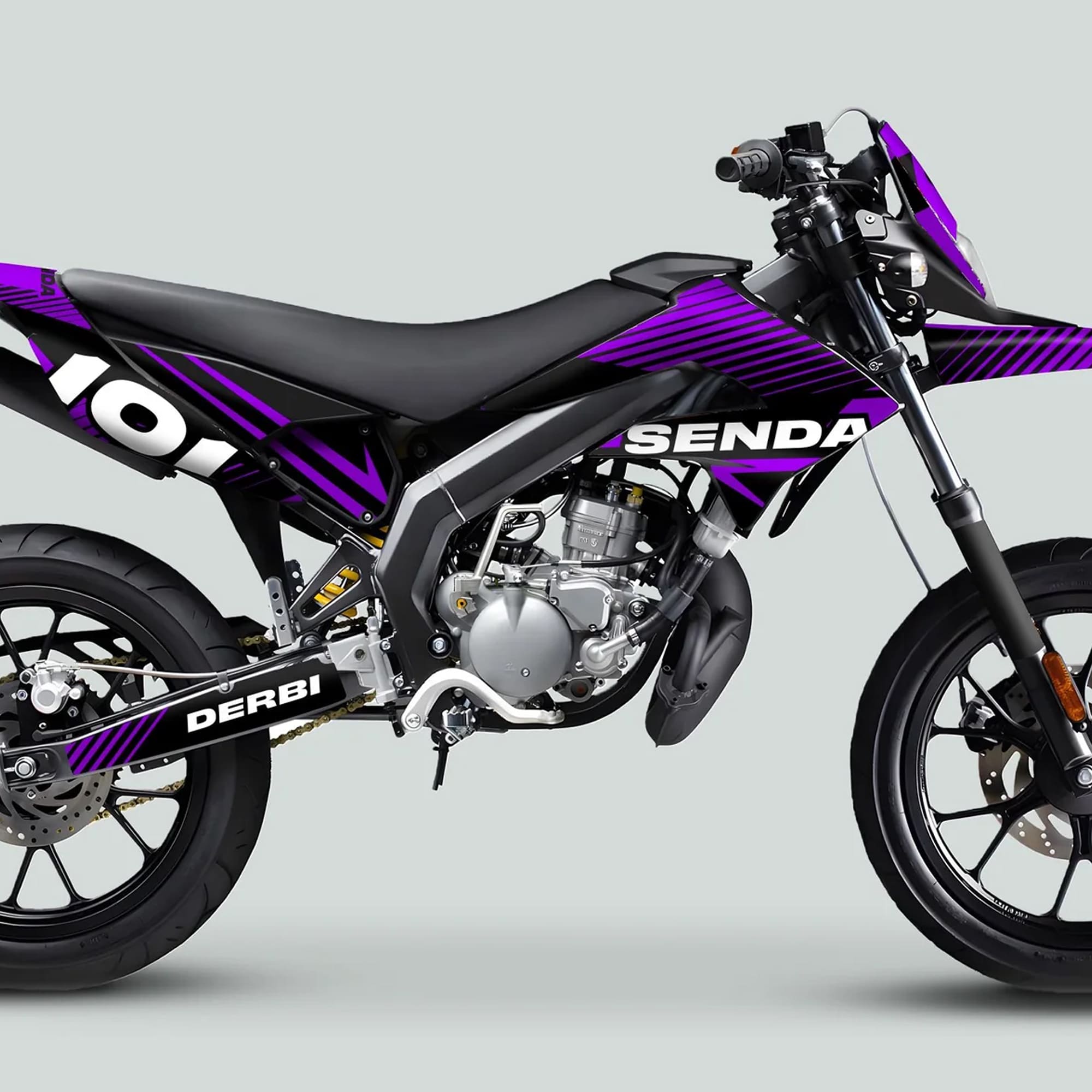 Derbi Senda 2011-2017 Black Purple Graphics Kit – 101GFX