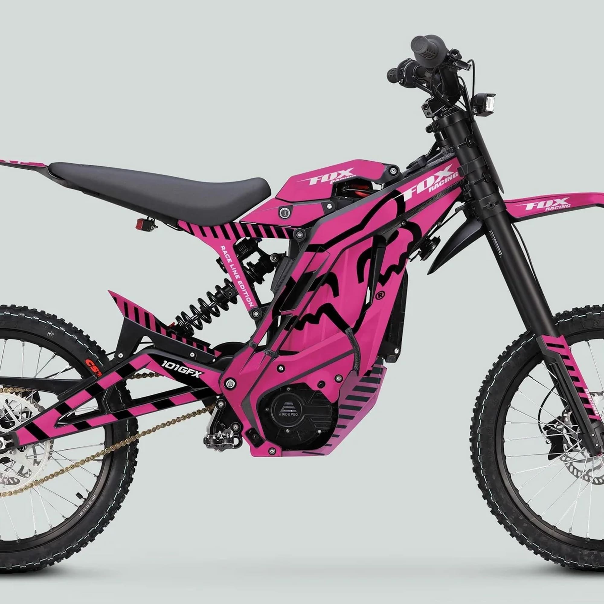 E Ride Pro SS FOX Pink Black Graphics Kit – 101GFX