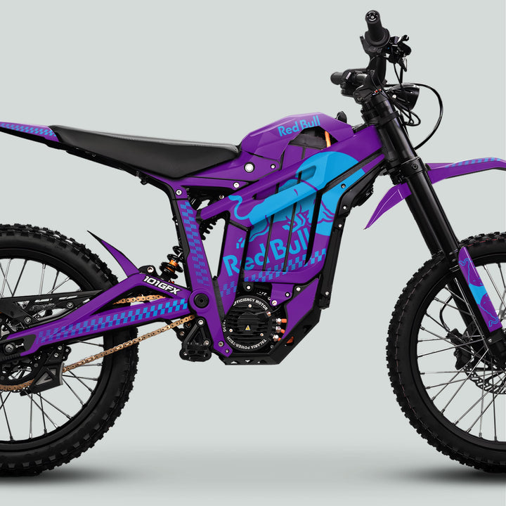 Talaria Sting MX5 PRO Graphics Kit RBULL MONO Purple Cyan Decals