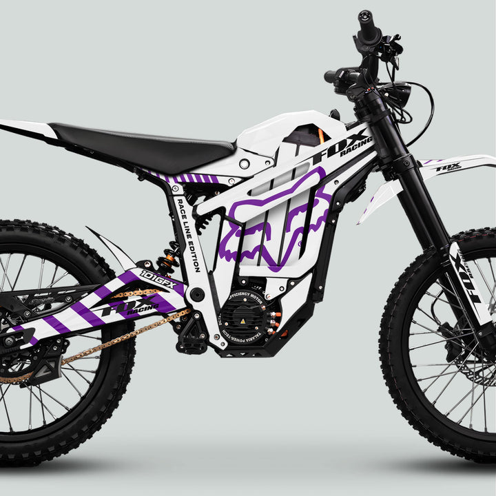 Talaria Sting MX5 PRO Graphics Kit FOX RACELINE White Purple Decals
