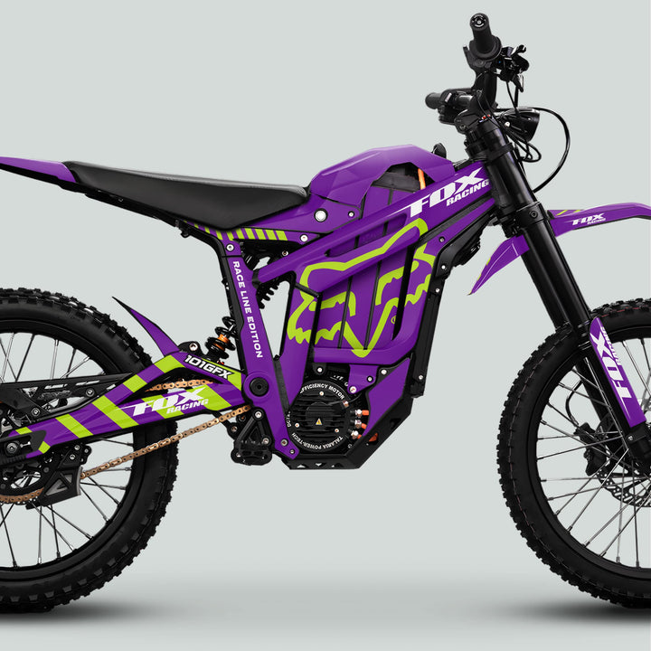 Talaria Sting MX5 PRO Graphics Kit FOX RACELINE Purple Green Decals
