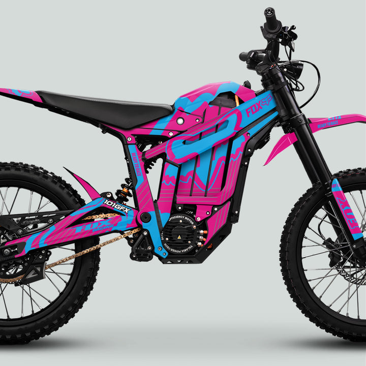 Talaria Sting MX5 PRO Graphics Kit FOX STRIPES Magenta Cyan Decals