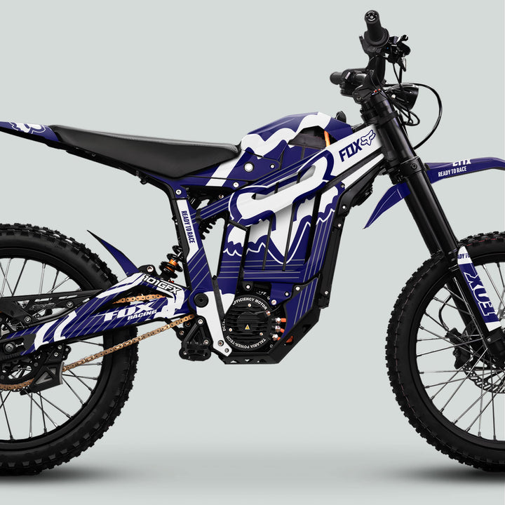 Talaria Sting MX5 PRO Graphics Kit FOX STRIPES Navy White Decals