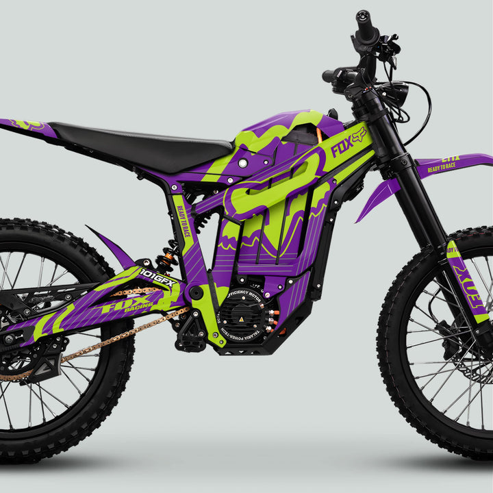 Talaria Sting MX5 PRO Graphics Kit FOX STRIPES Purple Green Decals