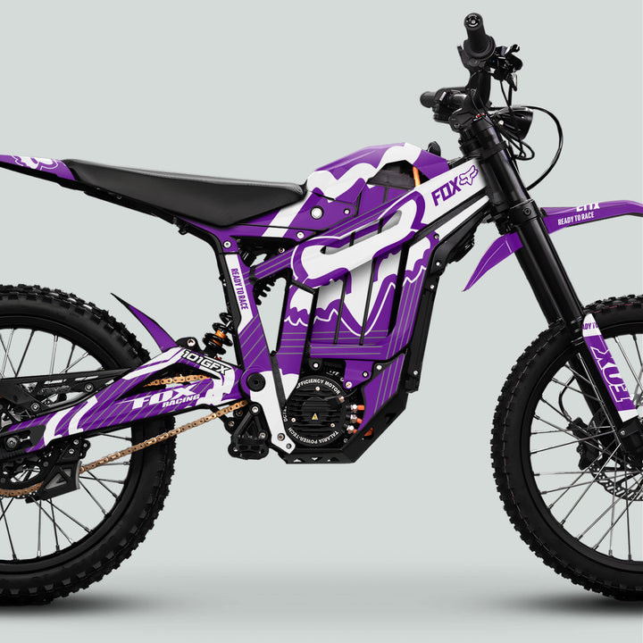 Talaria Sting MX5 PRO Graphics Kit FOX STRIPES Purple White Decals