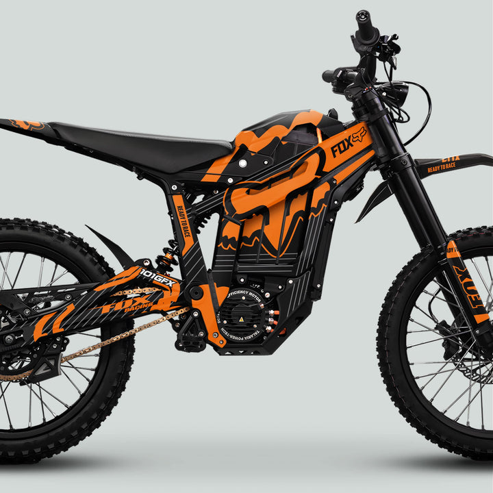 Talaria Sting MX5 PRO Graphics Kit FOX STRIPES Black Orange Decals