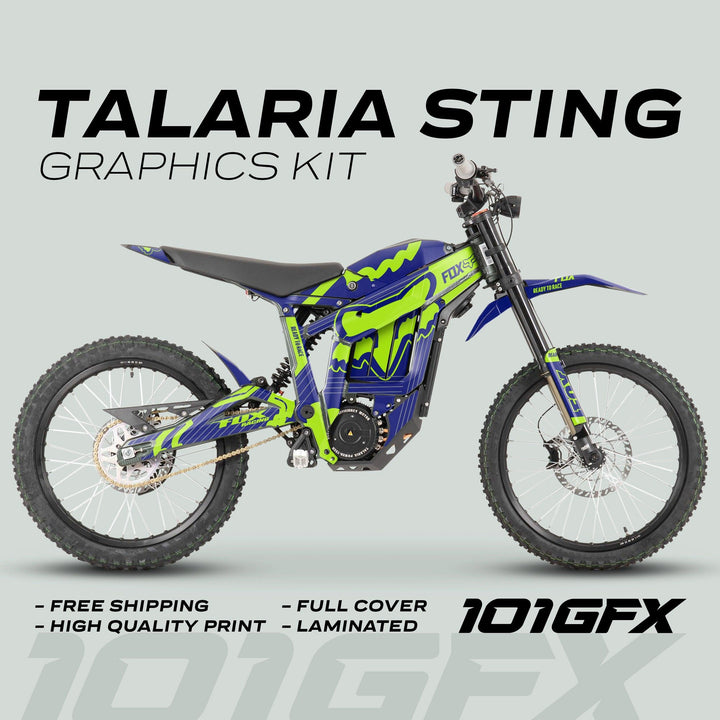 Talaria Sting R Graphics Kit FOX STRIPES Navy Green
