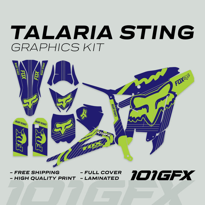 Talaria Sting R Graphics Kit FOX STRIPES Navy Green