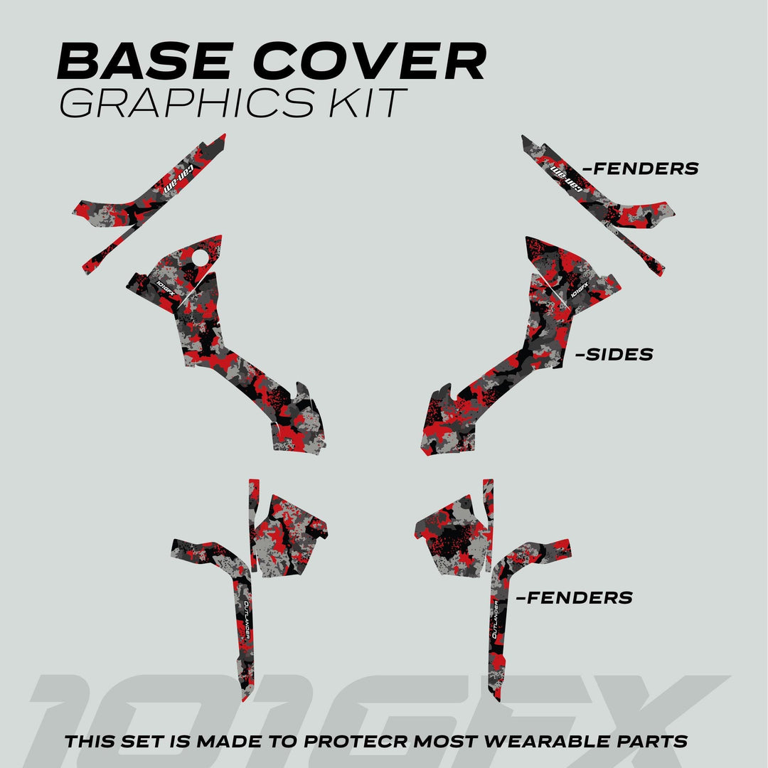 Can-Am OUTLANDER Graphics kit SPLAT CAMO Red