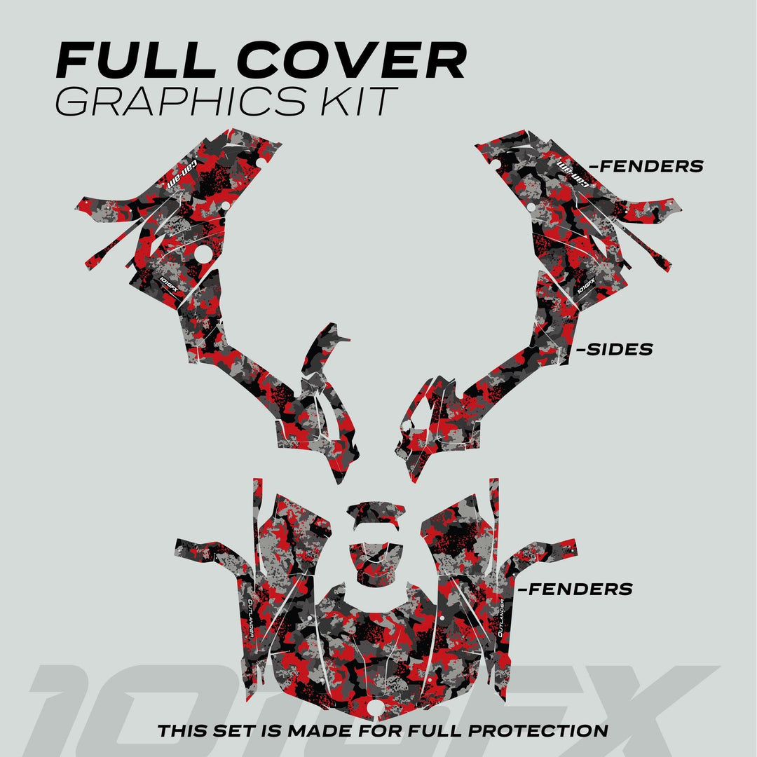 Can-Am OUTLANDER Graphics kit SPLAT CAMO Red