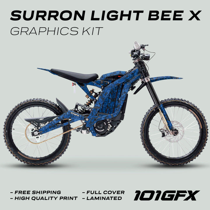 Surron Light Bee X Graphics Kit SQUARE TEK Blue
