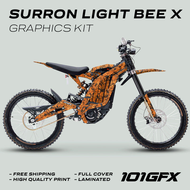 Surron Light Bee X Graphics Kit SQUARE TEK Orange