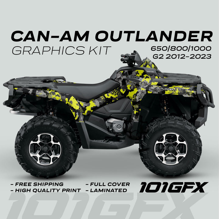 Can-Am OUTLANDER Graphics kit SPLAT CAMO Green