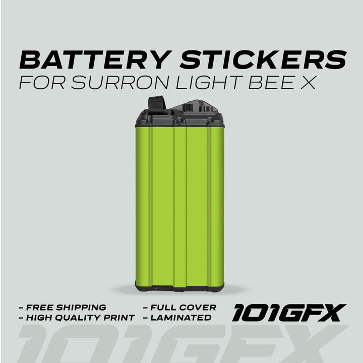 Surron Light Bee X Battery Stickers SOLID Green