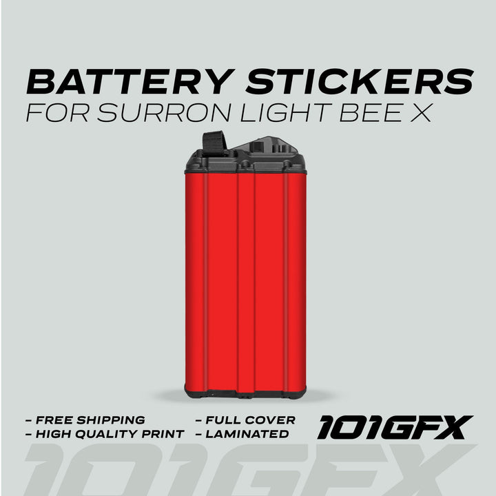 Surron Light Bee X Battery Stickers SOLID Red