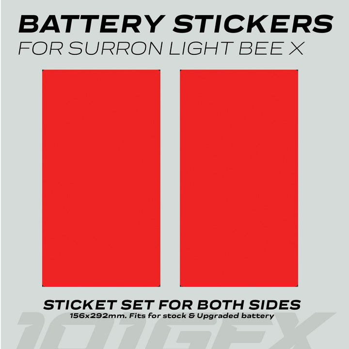 Surron Light Bee X Battery Stickers SOLID Red