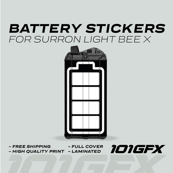 Surron Light Bee X Battery Stickers ICON Black White