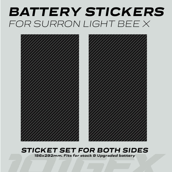 Surron Light Bee X Battery Stickers CARBON