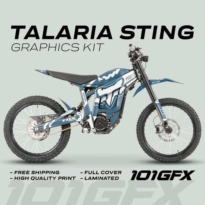 Talaria Sting R Graphics Kit FOX STRIPES Grey White