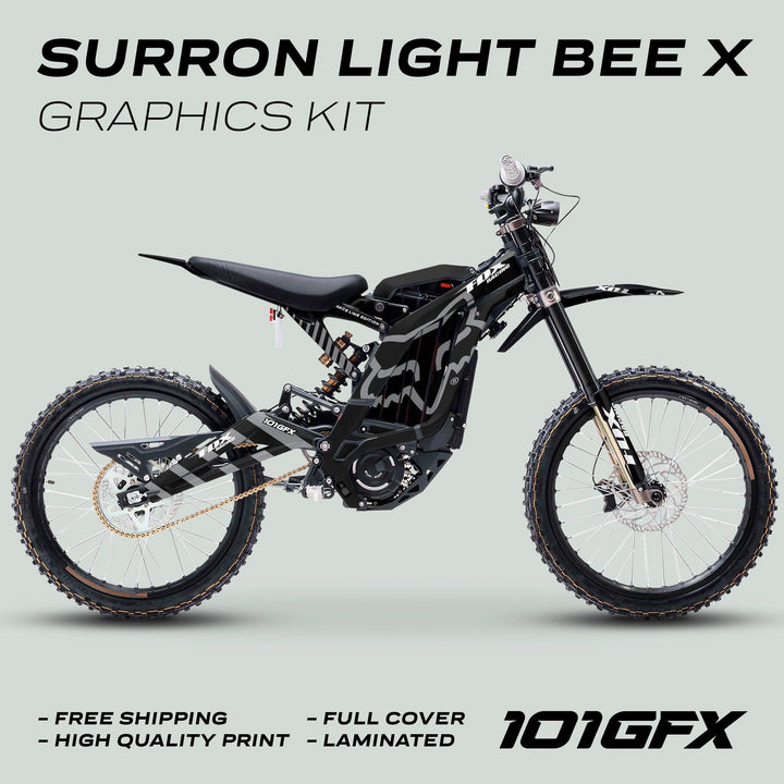 Surron Light Bee X Graphics Kit FOX RACE LINE Black Grey