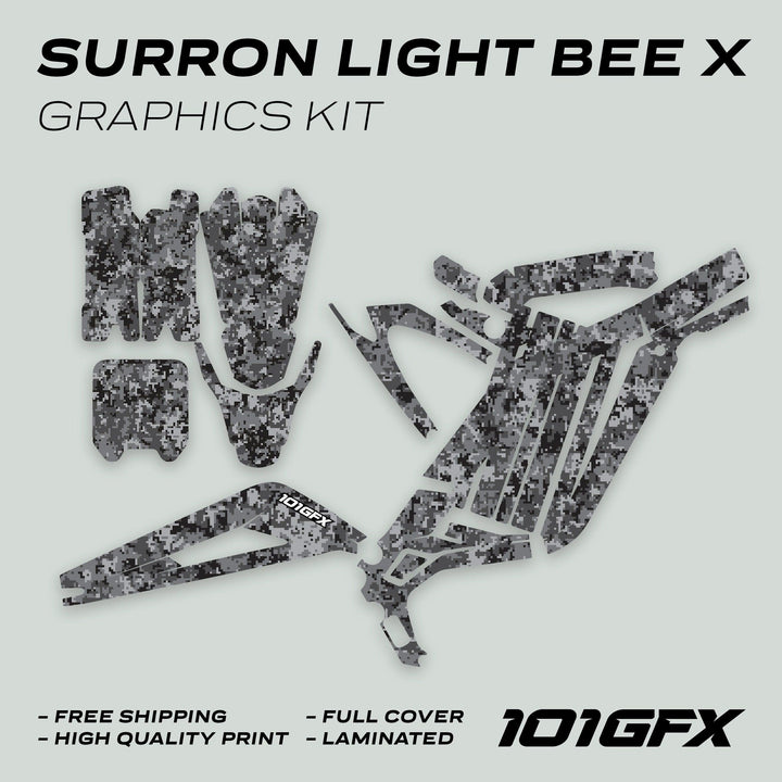 Surron Light Bee X Graphics Kit SQUARE TEK grey