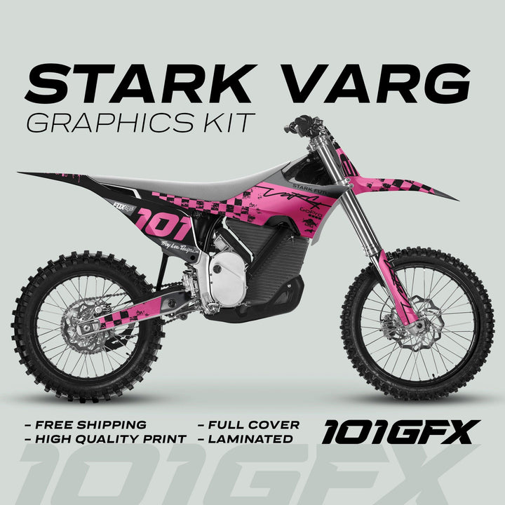 Stark Varg Graphics Kit RACE BLACK Pink Decals Stickers