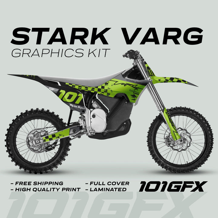 Stark Varg Graphics Kit RACE BLACK Green Decals Stickers