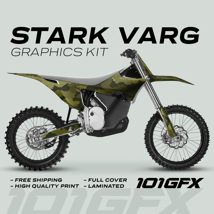 Stark Varg Graphics Kit HEXOCAM Olive Decals Stickers