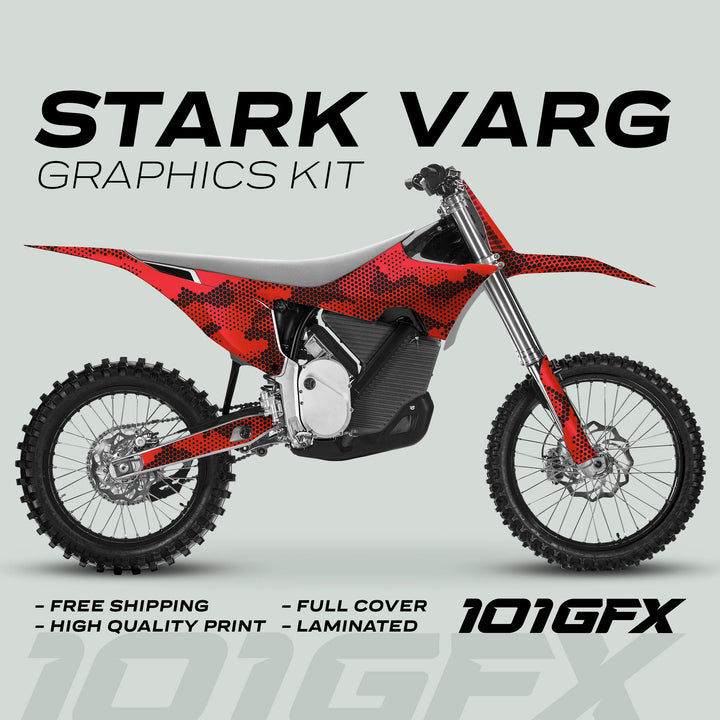 Stark Varg Graphics Kit HEXOCAM Red Decals Stickers