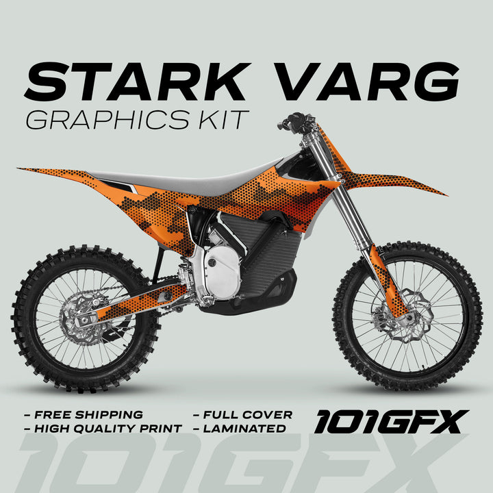 Stark Varg Graphics Kit HEXOCAM Orange Decals Stickers