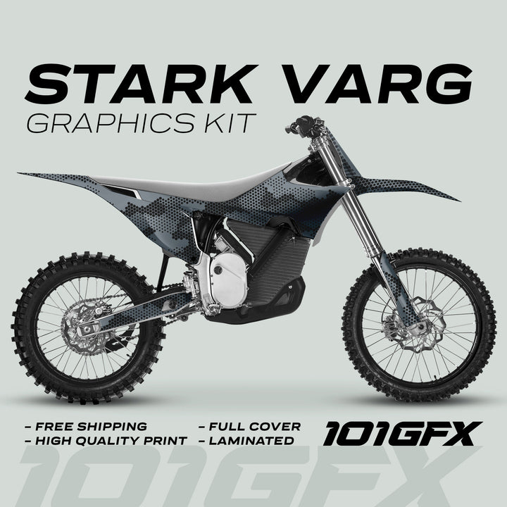 Stark Varg Graphics Kit HEXOCAM GREY Decals Stickers