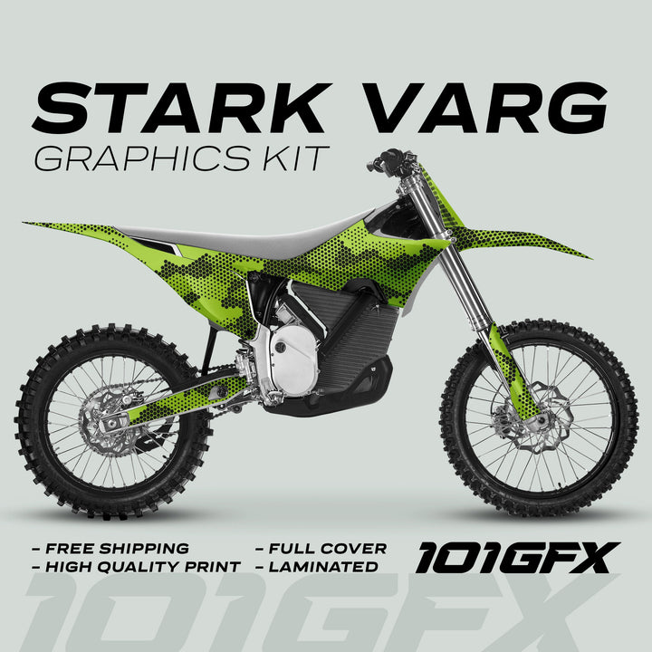 Stark Varg Graphics Kit HEXOCAM GREEN Decals Stickers