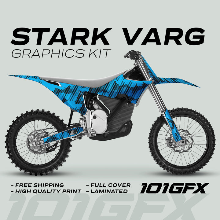 Stark Varg Graphics Kit HEXOCAM CYAN Decals Stickers