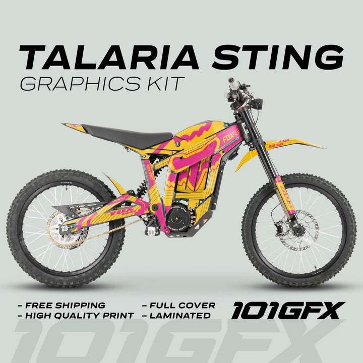 Talaria Sting R Graphics Kit FOX STRIPES Yellow Magenta