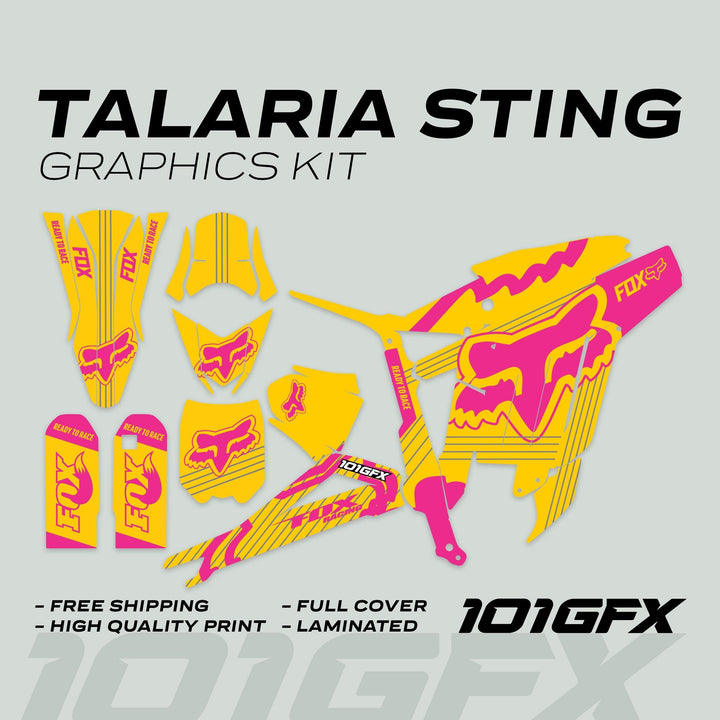 Talaria Sting R Graphics Kit FOX STRIPES Yellow Magenta