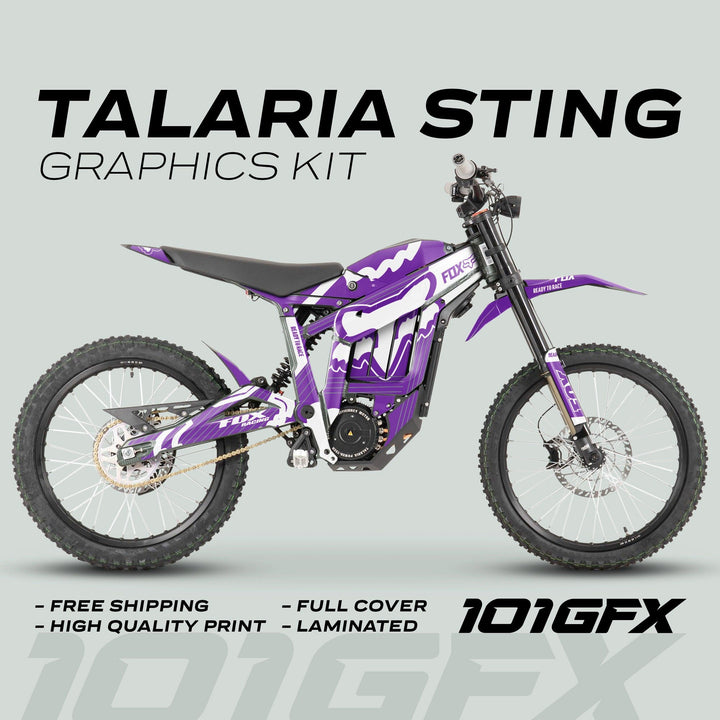 Talaria Sting R Graphics Kit FOX STRIPES Purple White