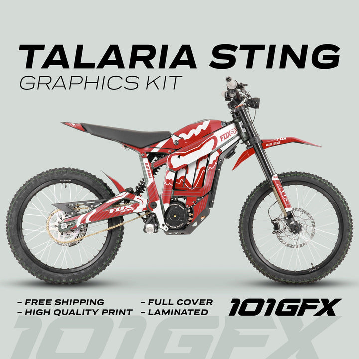 Talaria Sting R Graphics Kit FOX STRIPES Red White