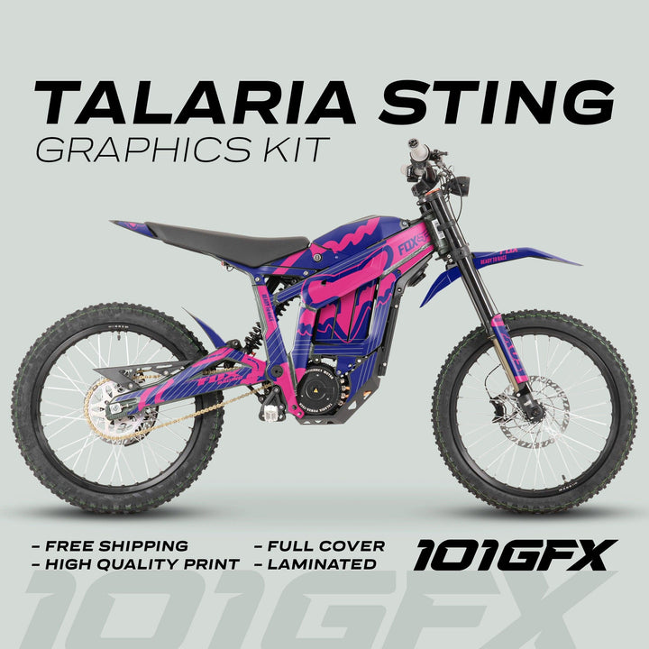 Talaria Sting R Graphics Kit FOX STRIPES Navy Magenta