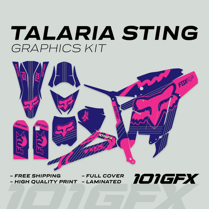 Talaria Sting R Graphics Kit FOX STRIPES Navy Magenta