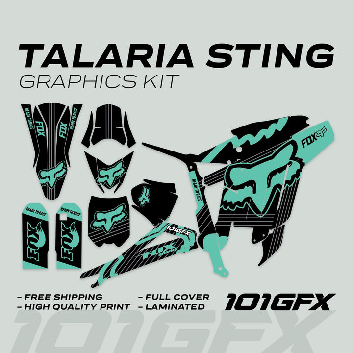 Talaria Sting R Graphics Kit FOX STRIPES Black Mint