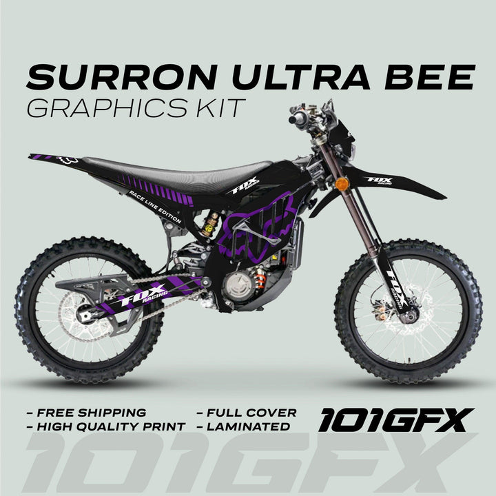 Surron Ultra Bee Graphics Kit FOX RACE LINE Black Purple