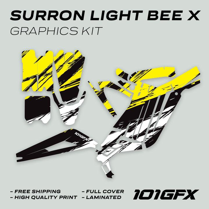 Surron Light Bee X Graphics Kit SLICE BLACK Yellow