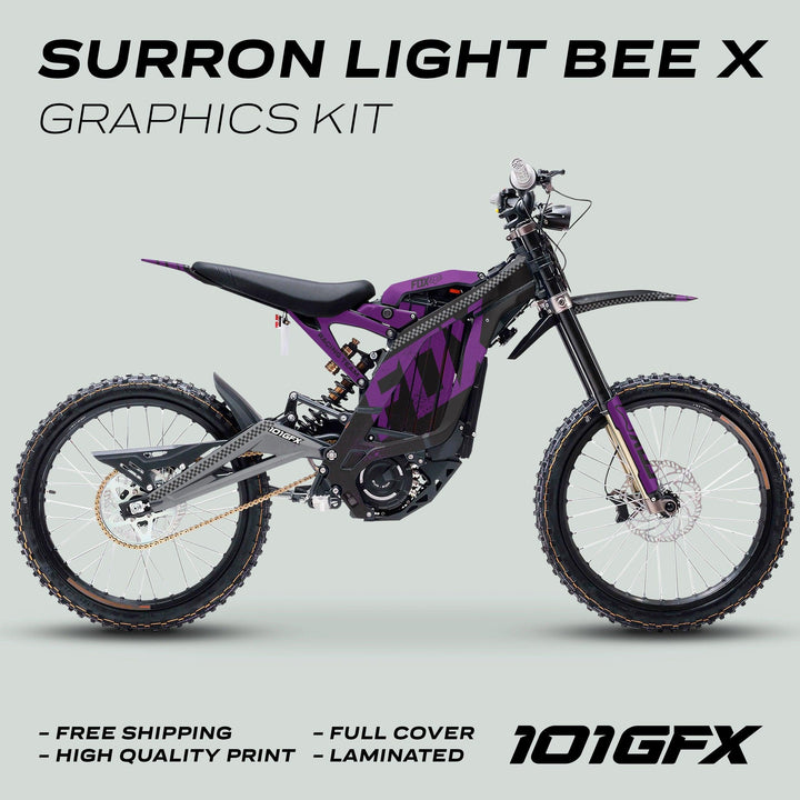 Surron Light Bee X Graphics Kit FOX DUST Black Purple