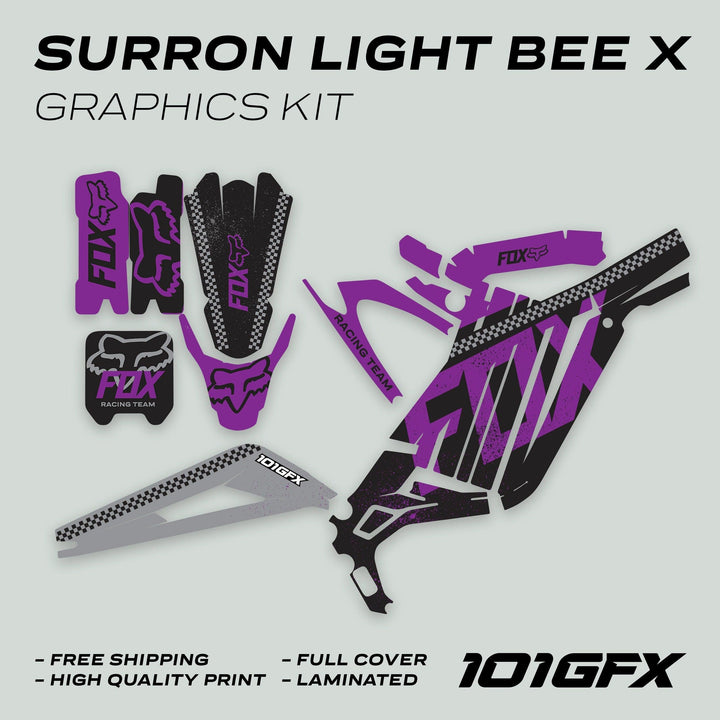 Surron Light Bee X Graphics Kit FOX DUST Black Purple